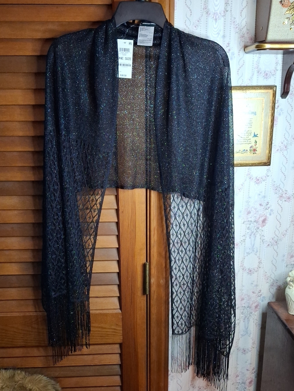 INC Black Shawl OSFM NWT